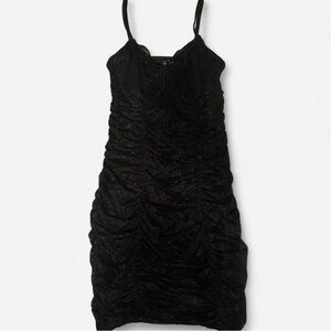 Elegant Black Ruched Dress